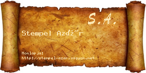 Stempel Azár névjegykártya